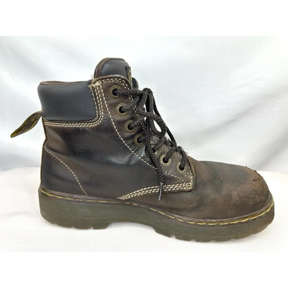 Dr Martens Steel Toe Work Boots Brown Leather Slip Resistant Winch St Men’s 8
